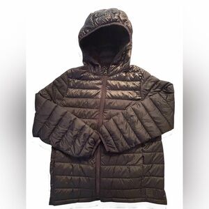 Gap Lightweight Black Boys Youth Medium Puffer Zip Hoodie Jacket